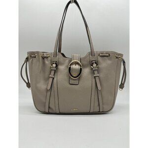 LODIS Cabo pebbled leather satchel tote shoulder bag + Dust bag ASH GRAY